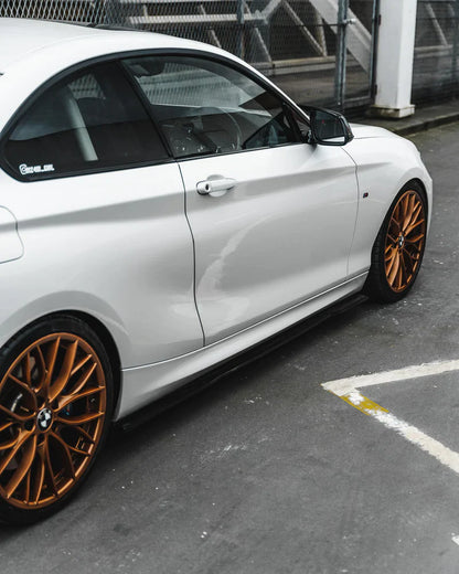 BMW 1 SERIES F20 F21 & 2 SERIES F22 EVO-1 GLOSS BLACK SIDE SKIRTS BY ZAERO (2011-2019)