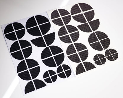 BMW Roundel Overlays Carbon Effect (Carbon Fibre Look) Black & Dark Grey – Badge Skins, Emblem/Roundel Covers, Logo Decals/Stickers – Pre-Cut Vinyl for Bonnet, Boot, Wheel Centre