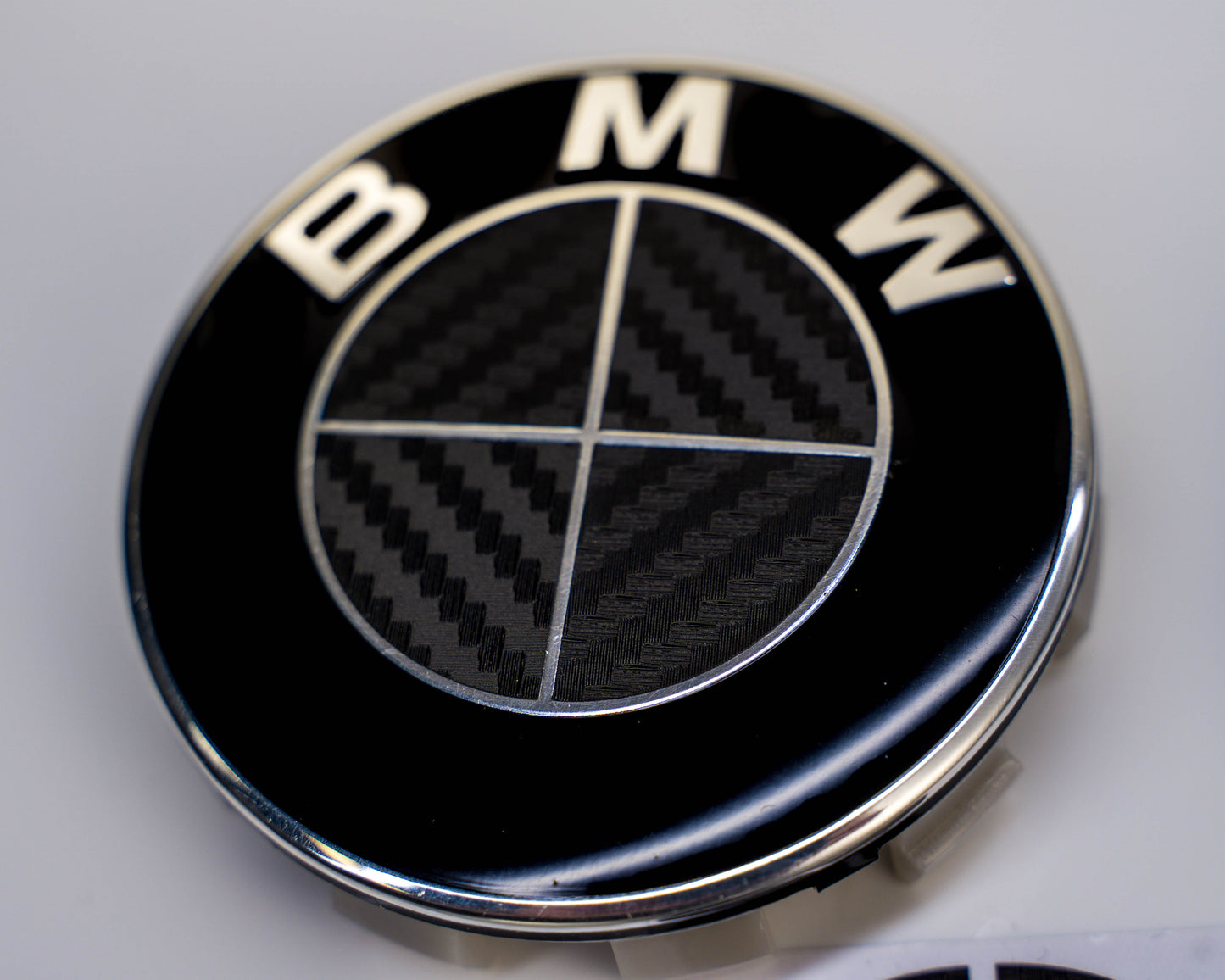 BMW Roundel Overlay Kit – Gloss Black Carbon-Look Badge/Emblem Logo Vinyl Skins, Decals & Covers for Bonnet/Hood, Boot/Trunk, Steering Wheel and Wheel Centre Caps
