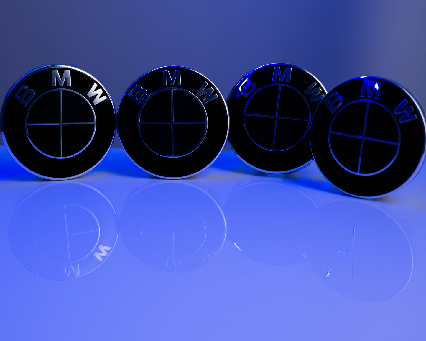 BMW Black Roundel Overlay Kit – Piano Gloss Black Badge/Emblem Logo Covers Decals (Bonnet, Boot, Steering Wheel, Wheel Centre Caps) Vinyl Blackout Roundel Delete De‑Blue Stickers Skin – Made in UK