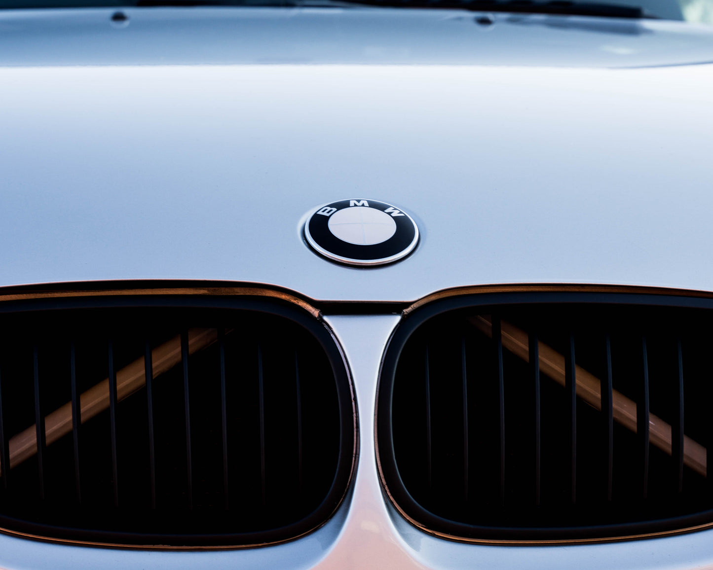 Glow White V-Brace/V-Support Decals for BMW – Kidney Grille V Bar Sticker Overlay Vinyl Wrap | Luminous Front Radiator Support/Crash Bar Accent Film | Glow Effect, DIY Removable, UK Made