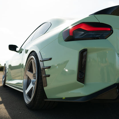 BMW M2 Coupe G87 2023+ Carbon Fibre Rear Quarter Garnish / Side Fender Wing Moulding/Molding – CT Carbon Wheel Arch Trim, Quarter Panel Accent, Pre-Preg High Gloss Overlay Covers