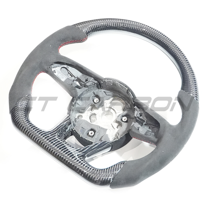 Audi A3 8V/8Y, A4/A5 B9, S3/S4/S5, RS3/RS4/RS5 Carbon Fibre/Carbon Fiber & Alcantara Suede Steering Wheel | OEM+ Sport Replacement Rim | Round Airbag Fit | CT Carbon Genuine Core (Core Only)