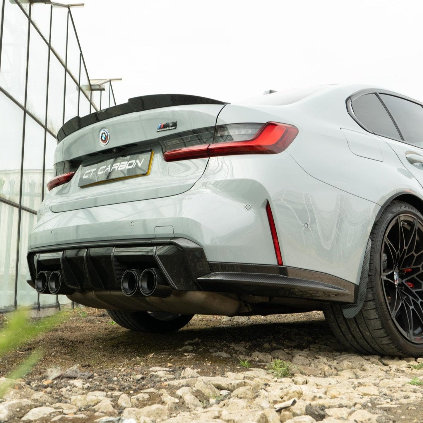 BMW M3/M4 G80/G81/G82/G83 Carbon Fibre (Fiber) Rear Diffuser – M Performance MP Style Valance/Splitter | Rear Bumper Lower Diffuser Trim/Insert | G8X 2021+ Quad Exhaust OEM+