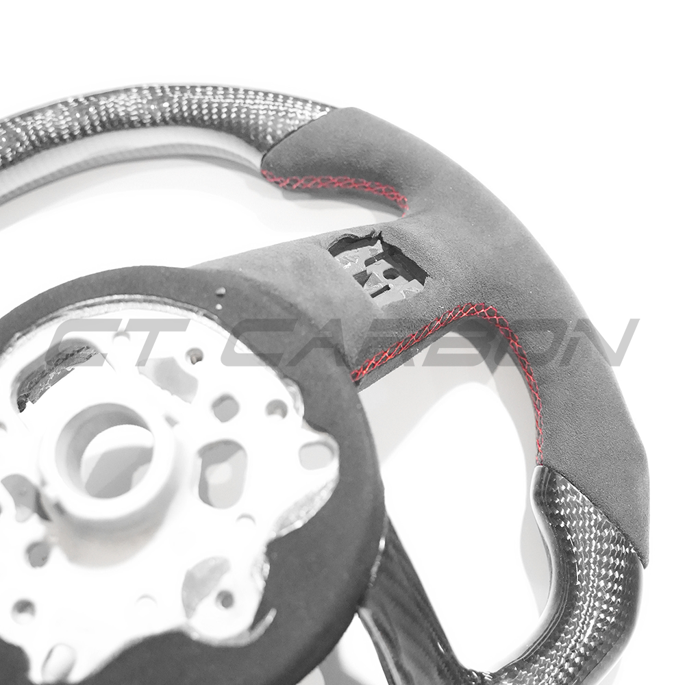 Audi A3 8V/8Y, A4/A5 B9, S3/S4/S5, RS3/RS4/RS5 Carbon Fibre/Carbon Fiber & Alcantara Suede Steering Wheel | OEM+ Sport Replacement Rim | Round Airbag Fit | CT Carbon Genuine Core (Core Only)