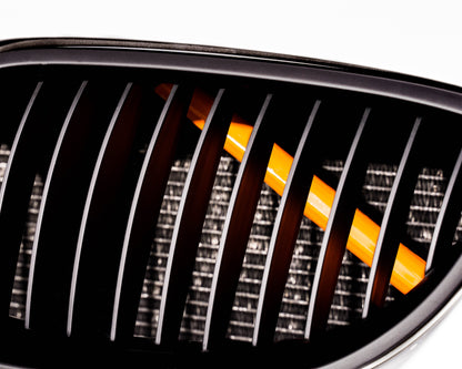 Neon Orange Fluorescent V-Brace/Crash Bar Grille Accent Strips for BMW F & G Series | Kidney Grill/Grille Bar Decal Sticker Wrap Overlay | M Performance Style Removable Vinyl 30x7cm Pair | UK Made