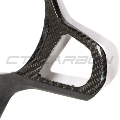 CT Carbon BMW G & F Chassis M Models Carbon Fibre/Carbon Fiber Steering Wheel Centre/Center Trim/Spoke Cover with Alcantara – Heated Wheel + ACC Button – OEM Fit Gloss Carbon Overlay for G20 G80 G22 G82 G30 F90 G05 G01