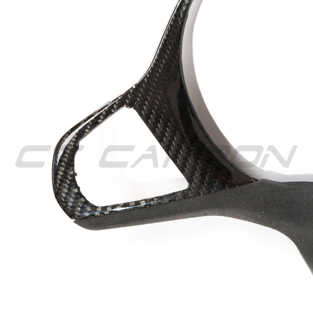 CT Carbon BMW G & F Chassis M Models Carbon Fibre/Carbon Fiber Steering Wheel Centre/Center Trim/Spoke Cover with Alcantara – Heated Wheel + ACC Button – OEM Fit Gloss Carbon Overlay for G20 G80 G22 G82 G30 F90 G05 G01