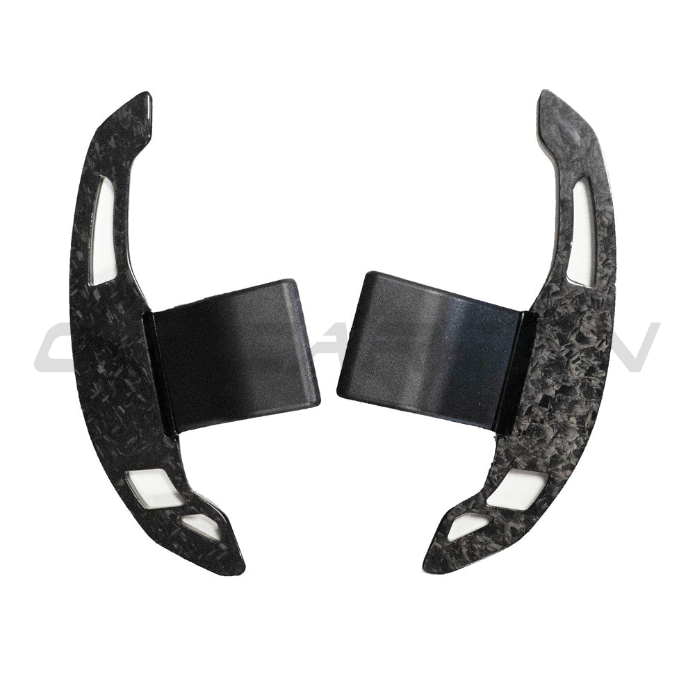 BMW F-Series Steering Wheel Forged Carbon Fibre Paddle Shifters V3 - Extended Paddle Extensions, M Performance Style - Fits F87 M2 F80 M3 F82 M4, 1/2/3/4 Series, X5M X6M - Dry Carbon Gear Shift Paddles for DCT & Steptronic