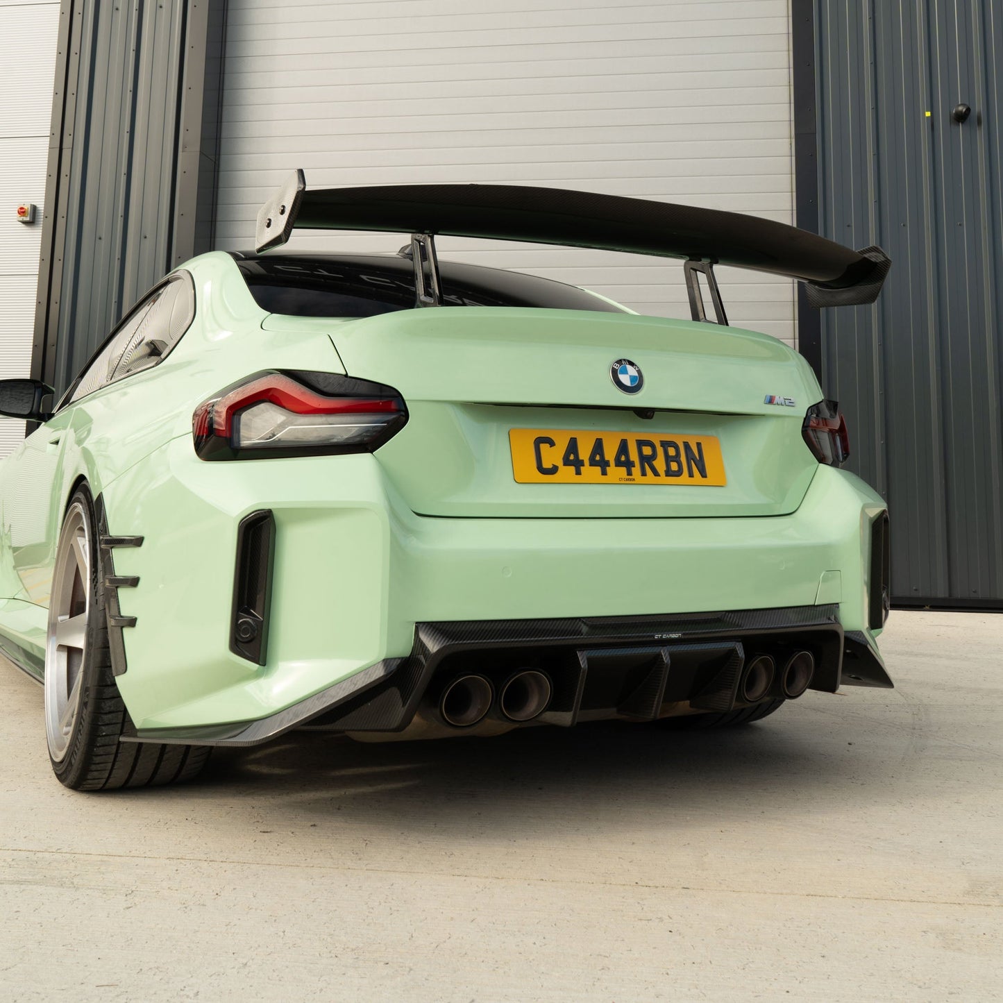 BMW M2 G87, M3 G80/G81, M4 G82/G83 Carbon Fibre Exhaust Tips - Quad Tailpipe Trims/Tip Finishers/Tail Pipe Ends | Gloss Carbon with Polished Stainless Inner | CT Carbon | Set of 4 | 2021+ | OEM Fit Quad Outlet Performance Tip Covers