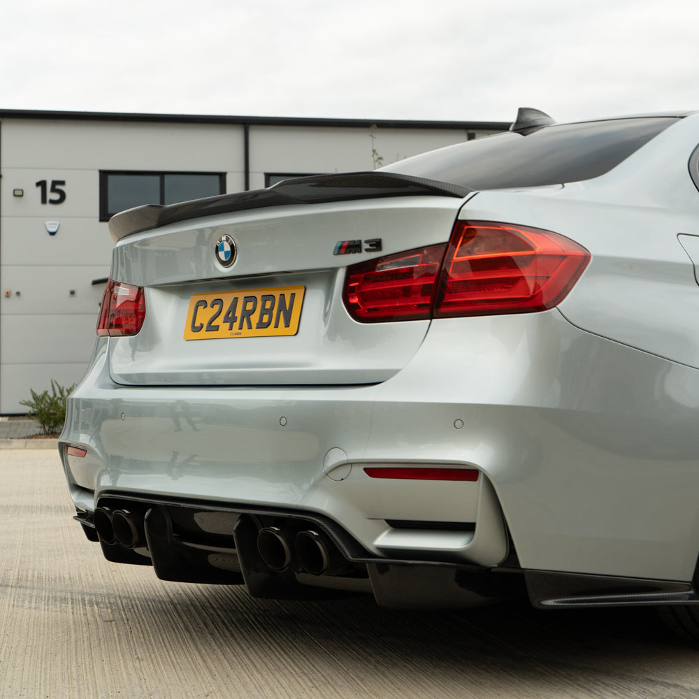 BMW M3/M4 F80 F82 F83 Rear Diffuser / Valance (2014-2020) Gloss Carbon Fibre/Fiber - PS/PSM/M Performance Style Rear Bumper Trim, F8X Carbon Rear Splitter Insert by CT Carbon