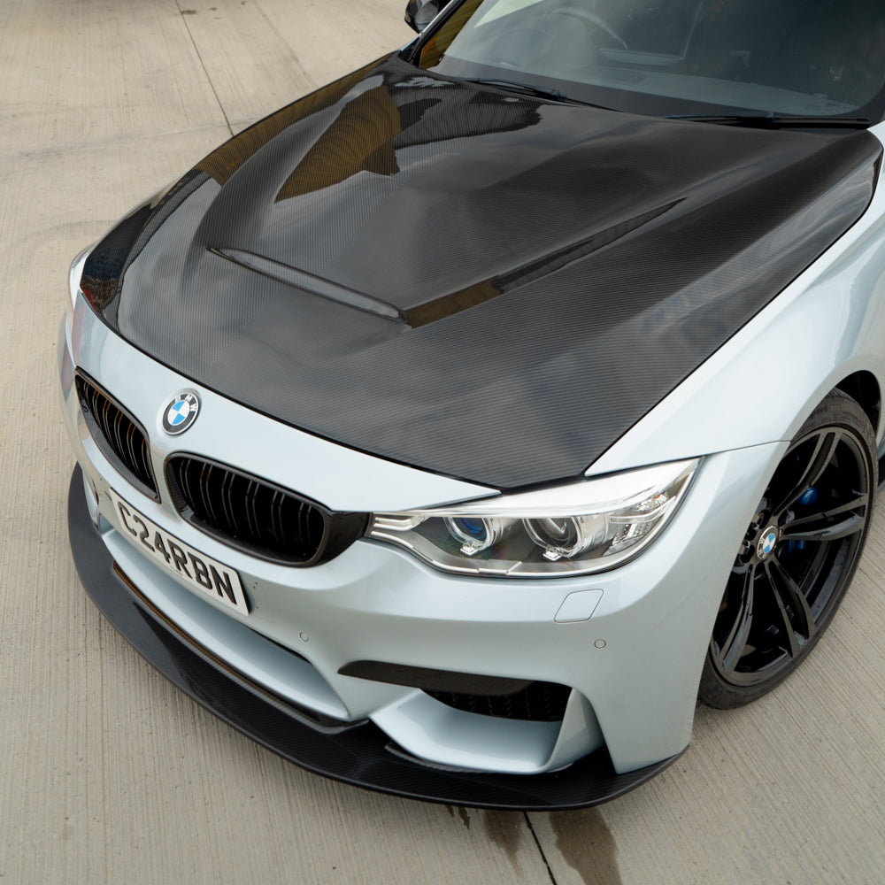 BMW M3 M4 4 Series F32 F33 F36 F80 F82 F83 (2013-2020) Carbon Fibre/Fiber Vented Bonnet Hood - GTS Style Dry Pre-Preg Heat Extractor - CT Carbon Lightweight Performance Aftermarket Replacement F8X F3X