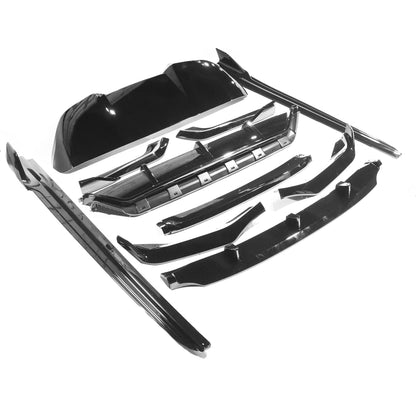 BMW X5 F15 Body Kit 2014-2018 High Gloss/Piano Black Aero Styling Pack - Front Lip Splitter, Side Skirt Extensions, Rear Diffuser Valance, Roof Spoiler - Black Pack Shadowline Exterior Upgrade