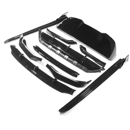 BMW X5 F15 Body Kit 2014-2018 High Gloss/Piano Black Aero Styling Pack - Front Lip Splitter, Side Skirt Extensions, Rear Diffuser Valance, Roof Spoiler - Black Pack Shadowline Exterior Upgrade