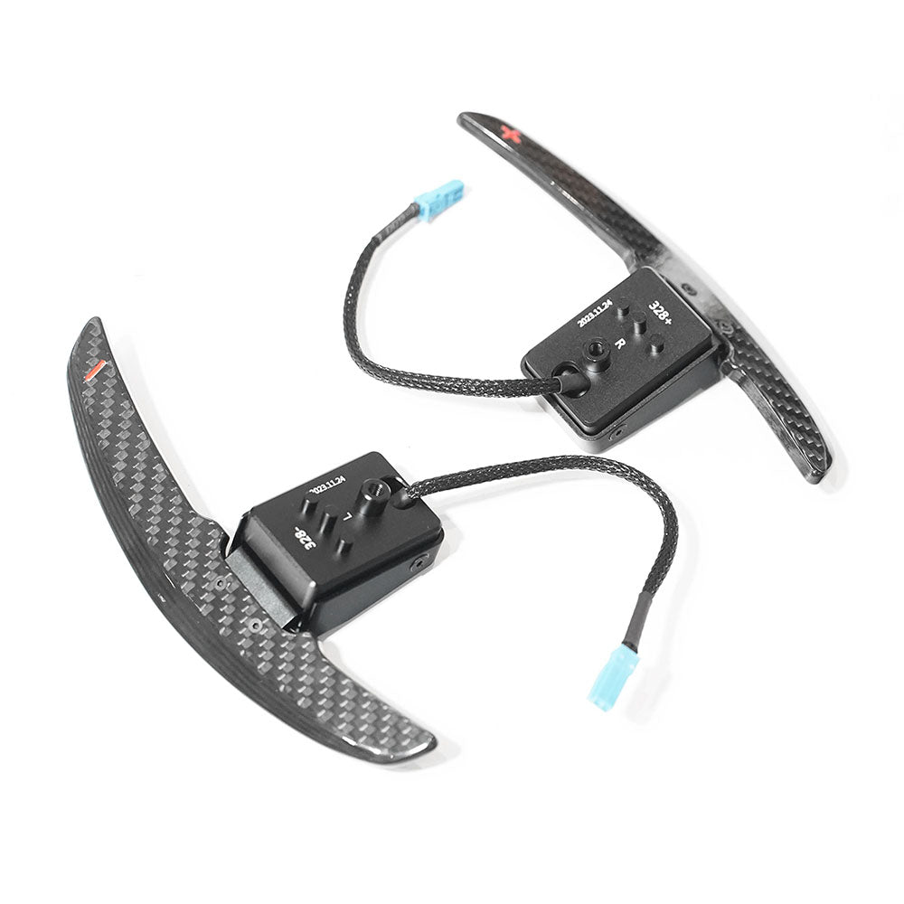 Carbon Fibre Magnetic Paddle Shifters – Extended Steering Wheel Gear Change Paddle Extenders for BMW F/G Series (M2 M3 M4, X3M X4M X5M), Toyota GR Supra A90, MINI Cooper S F56 – DCT/ZF8 – CT Carbon