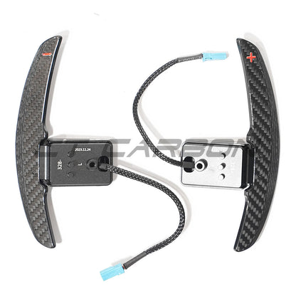 Carbon Fibre Magnetic Paddle Shifters – Extended Steering Wheel Gear Change Paddle Extenders for BMW F/G Series (M2 M3 M4, X3M X4M X5M), Toyota GR Supra A90, MINI Cooper S F56 – DCT/ZF8 – CT Carbon