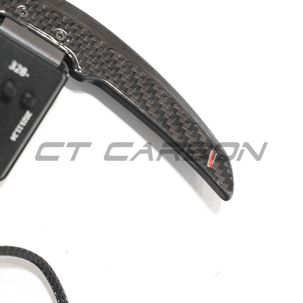 Carbon Fibre Magnetic Paddle Shifters – Extended Steering Wheel Gear Change Paddle Extenders for BMW F/G Series (M2 M3 M4, X3M X4M X5M), Toyota GR Supra A90, MINI Cooper S F56 – DCT/ZF8 – CT Carbon