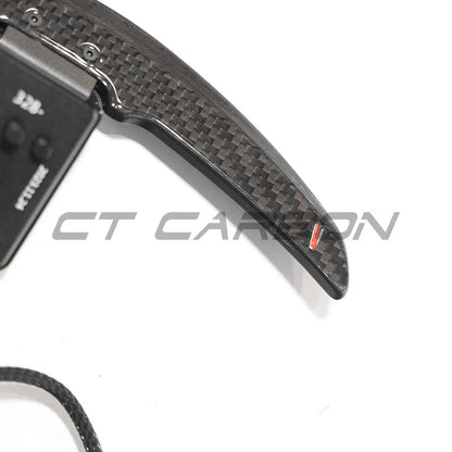 Carbon Fibre Magnetic Paddle Shifters – Extended Steering Wheel Gear Change Paddle Extenders for BMW F/G Series (M2 M3 M4, X3M X4M X5M), Toyota GR Supra A90, MINI Cooper S F56 – DCT/ZF8 – CT Carbon