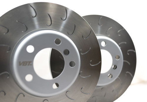 VBT 340mm J-Hook Slotted Front Brake Discs/Rotors (Pair) - BMW F2x 1 Series F20 F21 & 2 Series F22 F23 M Sport (Msport): M140i M135i M240i M235i - High Carbon Grooved Performance Replacement, Direct-Fit Upgrade