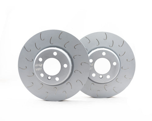VBT Rear 345mm J-Hook Slotted/Grooved 2-Piece Brake Discs/Rotors for BMW F2x F20 F21 F22 F23 M Sport Brakes (1 Series/2 Series) - Fits M140i M135i M240i M235i - High-Carbon Performance Upgrade, Direct Bolt-On, Track Day Ready