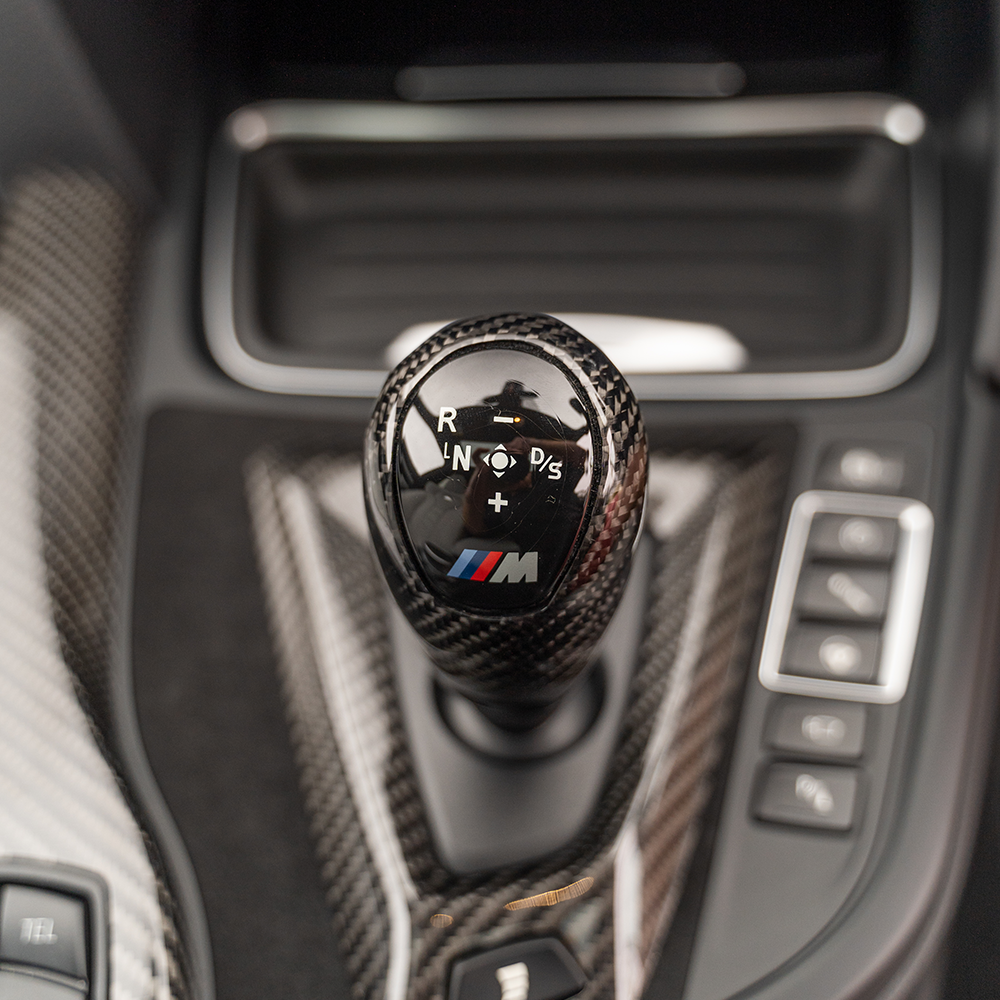 CT Carbon Alcantara & Carbon Fibre DCT Gear Selector Surround / Centre Console Trim for BMW F80 M3, F82/F83 M4 & F87 M2 Competition (RHD) – OEM-Style Replacement Shifter Bezel Frame | F8X M Performance Interior Upgrade