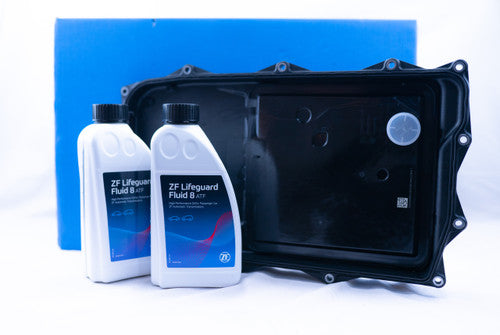BMW ZF 8HP 8-Speed Automatic Transmission Service Kit - Genuine ZF Sump Pan & Filter, Gasket, Bolts + Lifeguard 8 ATF 7L - Gearbox Oil/Fluid Change Pack - Fits 8HP45 8HP50 8HP70 - OEM BMW Auto Box Maintenance/Flush Kit