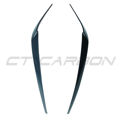 BMW 5 Series G30 2017-2023 Piano/Gloss Black Headlight Eyelids Eyebrows – Front Lamp Brow Trims & Covers – Headlamp Light Brows – M Sport Shadowline Look