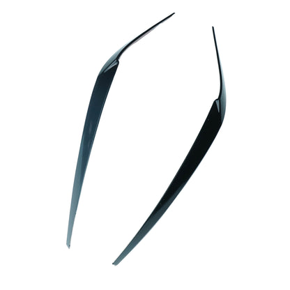 BMW 5 Series G30 2017-2023 Piano/Gloss Black Headlight Eyelids Eyebrows – Front Lamp Brow Trims & Covers – Headlamp Light Brows – M Sport Shadowline Look