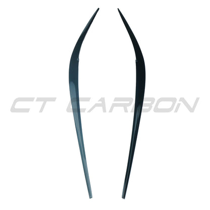 BMW G20 3 Series Headlight Eyebrows/Eyelids in Gloss Piano Black – Lamp Brow Covers & Eyelid Trims (2018-2022) | Front Light/Headlamp Top Cover Set for Saloon/Sedan | CT Carbon BLAK OEM+