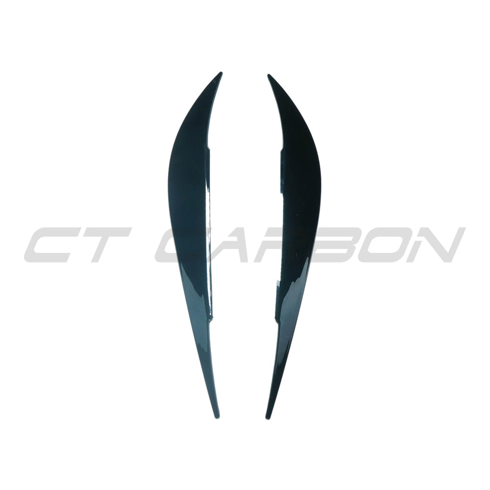 BMW 4 Series F32 F33 F36 (2013-2020), M3 F80 & M4 F82 F83 Headlight Eyelids/Eyebrows - Gloss Black Headlamp Brow Upper Light Trim Covers by CT Carbon