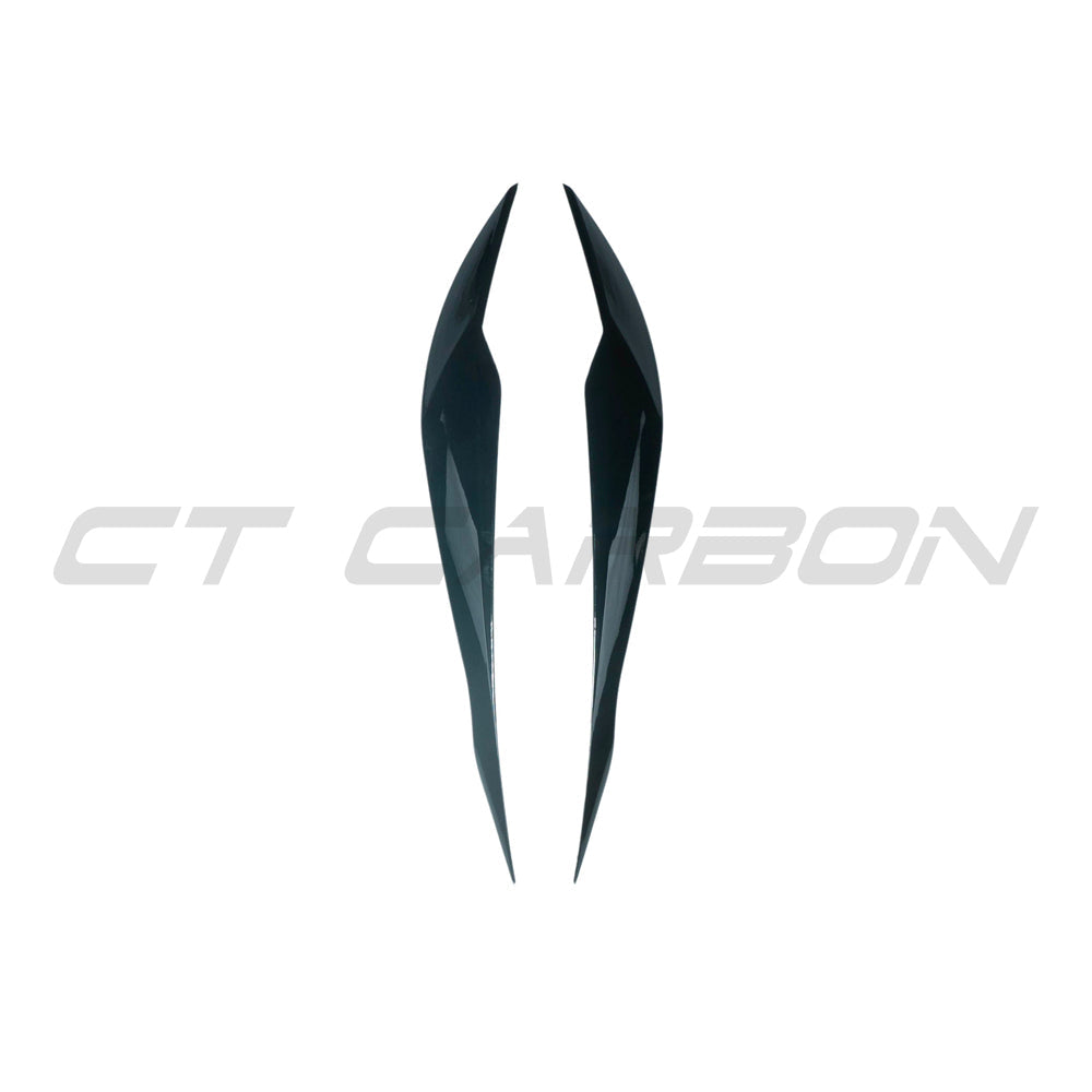 BMW 3 Series F30/F31 2013–2019 Gloss Piano Black Headlight Eyelids / Eyebrows / Headlamp Brow Covers – Lamp Spoilers, Light Brow Trims, ABS OEM+ – Saloon & Touring (CT Carbon Blak)