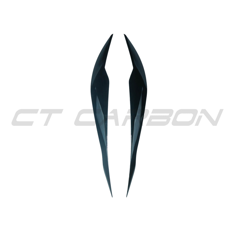 BMW 3 Series F30/F31 2013–2019 Gloss Piano Black Headlight Eyelids / Eyebrows / Headlamp Brow Covers – Lamp Spoilers, Light Brow Trims, ABS OEM+ – Saloon & Touring (CT Carbon Blak)