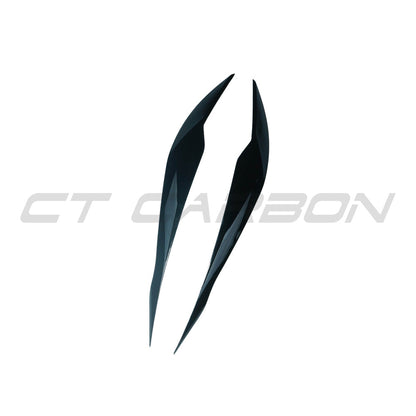 BMW 3 Series F30/F31 2013–2019 Gloss Piano Black Headlight Eyelids / Eyebrows / Headlamp Brow Covers – Lamp Spoilers, Light Brow Trims, ABS OEM+ – Saloon & Touring (CT Carbon Blak)