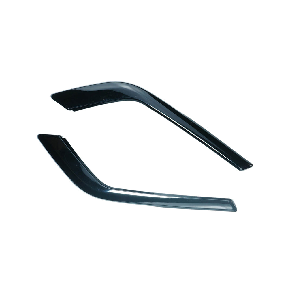 BMW 5 Series G60 & i5 2023-2025 Gloss Piano Black Front Bumper Corners V2 - Canards/Corner Extensions/Splitter End Caps - ABS OEM+ Aero Trim by CT Carbon - Shadowline/Black Pack Styling