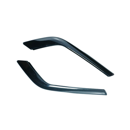 BMW 5 Series G60 & i5 2023-2025 Gloss Piano Black Front Bumper Corners V2 - Canards/Corner Extensions/Splitter End Caps - ABS OEM+ Aero Trim by CT Carbon - Shadowline/Black Pack Styling