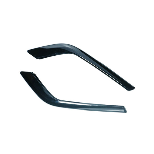 BMW 5 Series G60 & i5 2023-2025 Gloss Piano Black Front Bumper Corners V2 - Canards/Corner Extensions/Splitter End Caps - ABS OEM+ Aero Trim by CT Carbon - Shadowline/Black Pack Styling