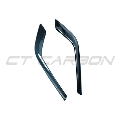 BMW 5 Series G60 & i5 2023-2025 Gloss Piano Black Front Bumper Corners V2 - Canards/Corner Extensions/Splitter End Caps - ABS OEM+ Aero Trim by CT Carbon - Shadowline/Black Pack Styling