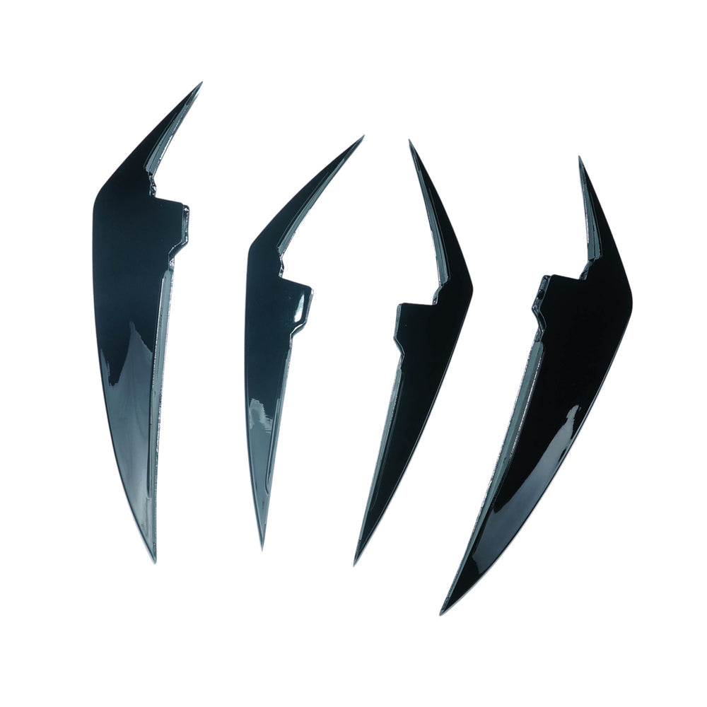 BMW 3 Series G20/G21 LCI 2022+ Front Bumper Canards / Dive Planes / Aero Fins Winglets - Gloss Piano Black ABS - Facelift Saloon & Touring - BLAK by CT