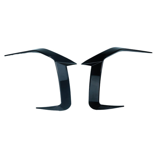 BMW 5 Series G60 & i5 2023+ Gloss Piano Black Front Canards/Corner Splitters – Bumper Apron Aero Corner/Valance Trims End Caps ABS OEM Style | CT Carbon