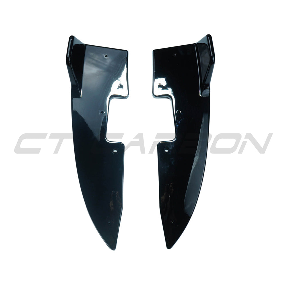 BMW 4 Series G22 G23 2020+ Gloss Black Rear Spats Corner Splitters - Rear Bumper Corners/Extensions & Valance Trim - ABS Rear Apron Skirt Add Ons - For G22 Coupe & G23 Convertible (420i 430i M440i) - BLAK by CT Carbon