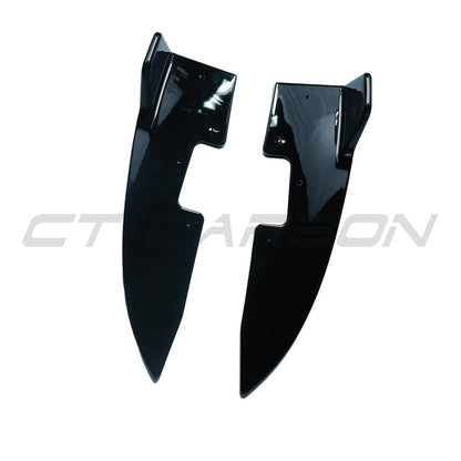 BMW 4 Series G22/G23 2020+ Gloss Piano Black Rear Bumper Corner Trims Spats Splitters Extensions End Caps | ABS | BLAK by CT Carbon | Coupe & Convertible | Body Kit Add-On Rear Valance Corners