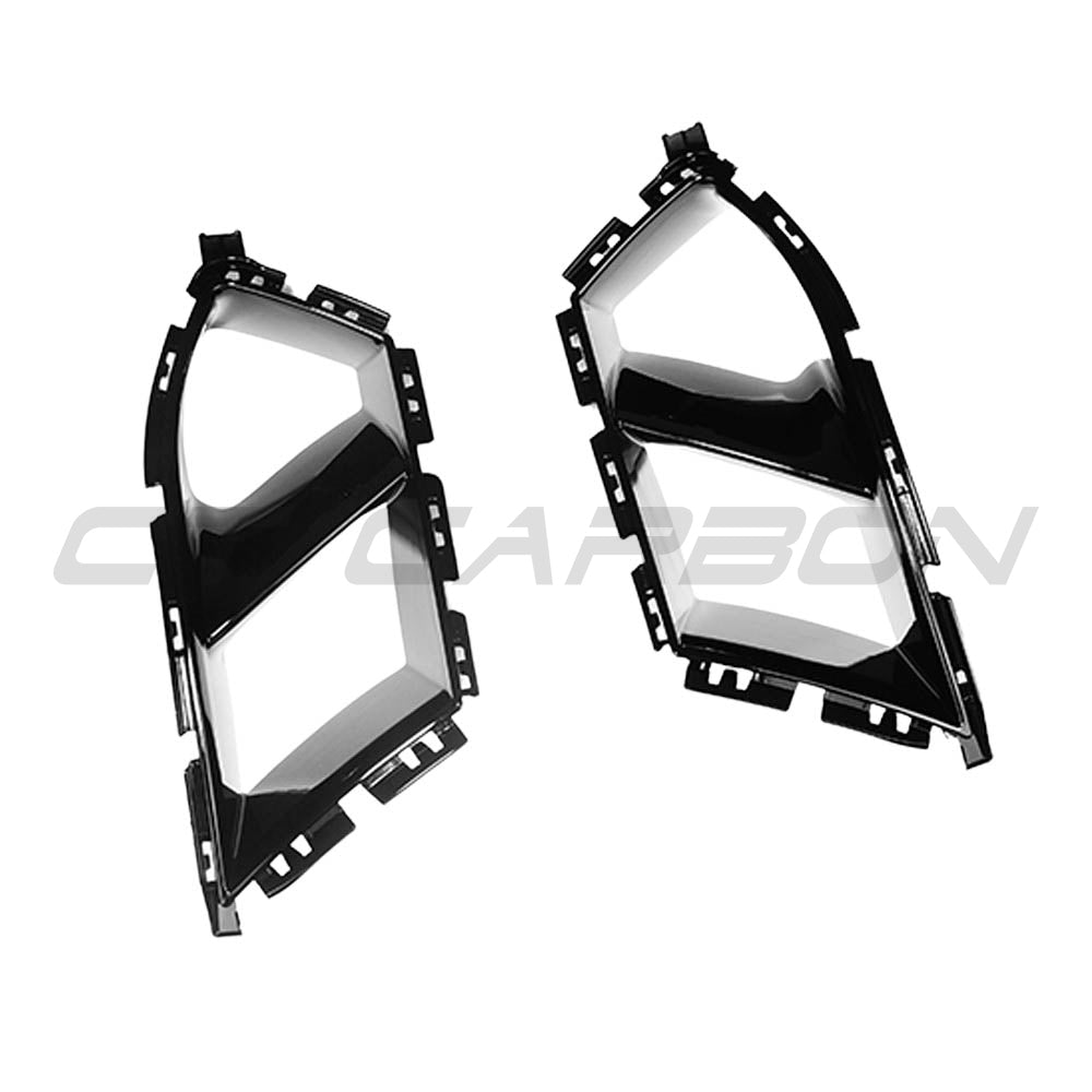 BMW M3/M4 G80 G81 G82 G83 Front Bumper Air Vents & Intake Ducts - Gloss Piano Black ABS OEM-Style Replacement Pair | G8X Front Vent Covers/Air Scoops/Inlet Trims (2021+) | BLAK by CT Carbon