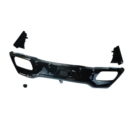 BMW 8 Series G16 Gran Coupe 2018+ Gloss Piano Black Rear Diffuser / Valance / Splitter with Integrated LED Centre Light – Rear Bumper Insert, Rear Apron, Lower Skirt Trim | CT Carbon ABS