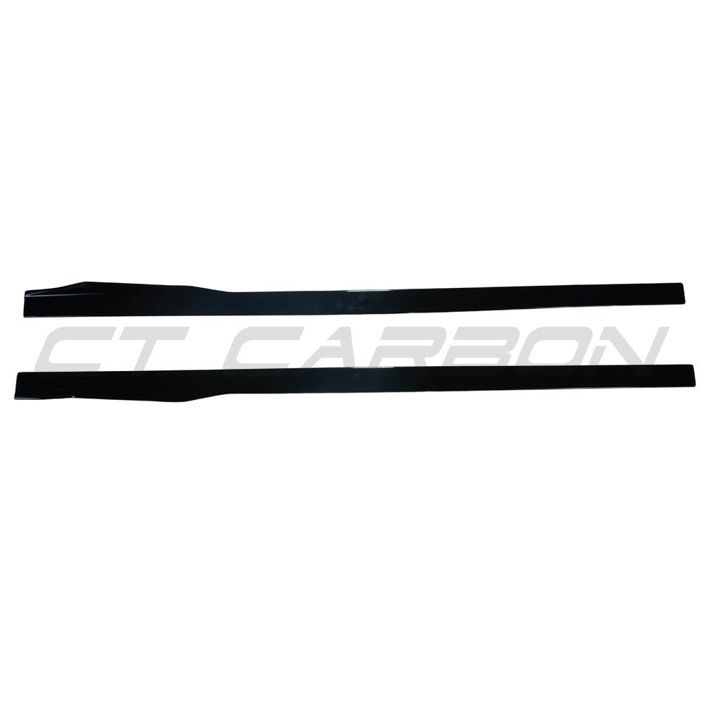 CT Carbon Gloss Piano Black Side Skirt Extensions/Splitters for BMW 8 Series G14 G15 (2018-2025) Convertible/Cabriolet & Coupe – ABS Side Blades/Lips Rocker Panel/Sill Extensions OEM Style Body Kit
