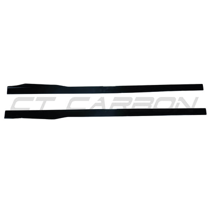 CT Carbon Gloss Piano Black Side Skirt Extensions/Splitters for BMW 8 Series G14 G15 (2018-2025) Convertible/Cabriolet & Coupe – ABS Side Blades/Lips Rocker Panel/Sill Extensions OEM Style Body Kit