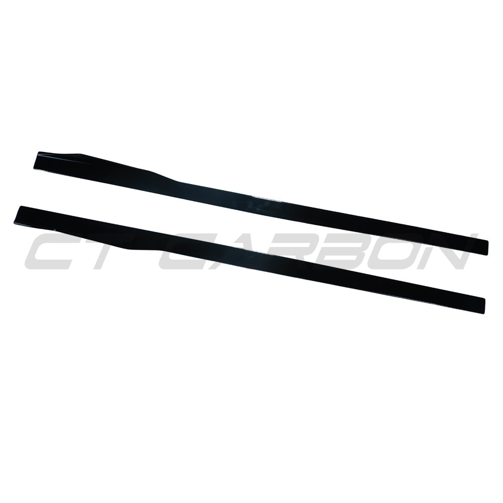 CT Carbon Gloss Piano Black Side Skirt Extensions/Splitters for BMW 8 Series G14 G15 (2018-2025) Convertible/Cabriolet & Coupe – ABS Side Blades/Lips Rocker Panel/Sill Extensions OEM Style Body Kit