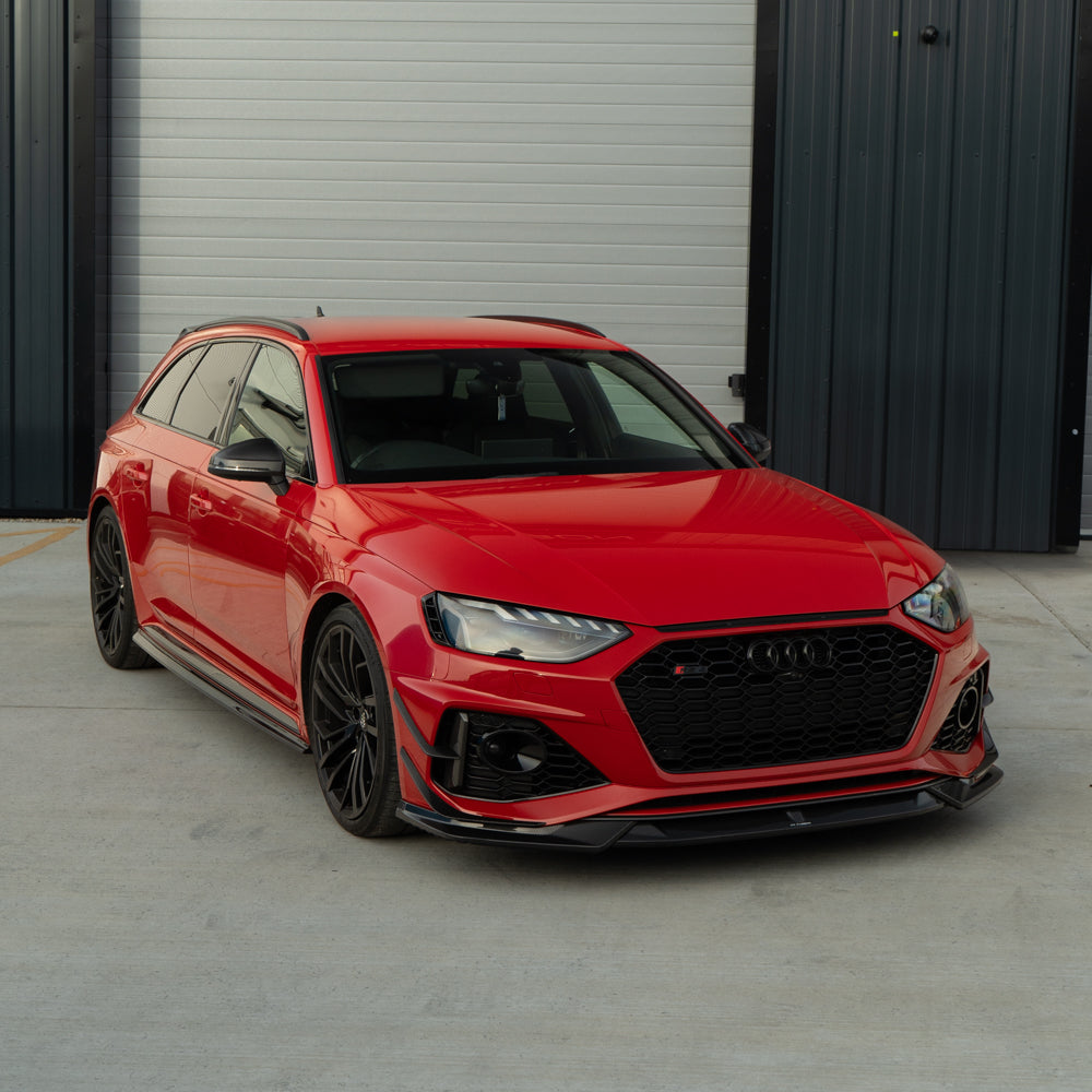 Audi RS4 B9.5 Front Lip Splitter Spoiler (2020-2024) – Pre-Preg Carbon Fibre Front Bumper Lip for RS4 Avant Facelift | CT Design OEM+ Aero Lower Valance