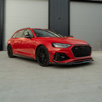 Audi RS4 Avant Estate B9.5 Facelift Carbon Fibre Body Kit by CT Design – 6pc Aero Styling Pack (Front Splitter, Side Skirts, Diffuser, Roof & Tailgate Spoilers, Canards) – Dry Pre