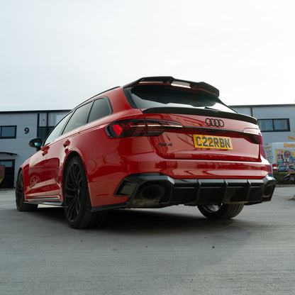 Audi RS4 Avant Estate B9.5 Facelift Carbon Fibre Body Kit by CT Design – 6pc Aero Styling Pack (Front Splitter, Side Skirts, Diffuser, Roof & Tailgate Spoilers, Canards) – Dry Pre