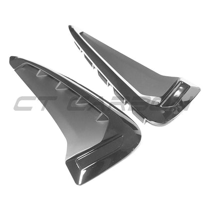 BMW X5 F15 2014-2018 OEM-Style Gloss Piano Black Side Vent Wing/Fender Gill Surround Covers – Air Breather Grille Trim/Garnish – Shadowline Dechrome Black Pack Upgrade – BLAK by CT